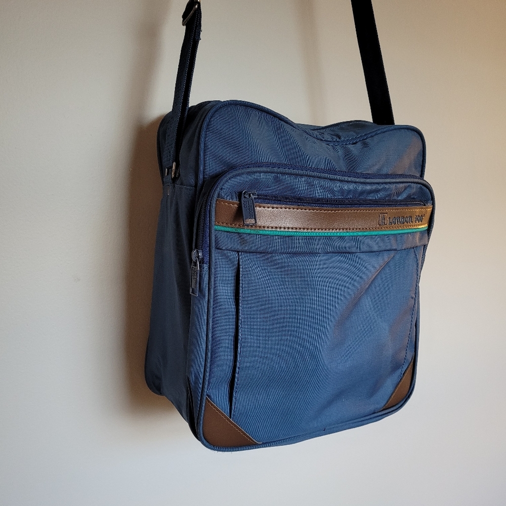 LONDON FOG LUGGAGE CROSSBODY SHOULDER BAG BLUE UNISEX